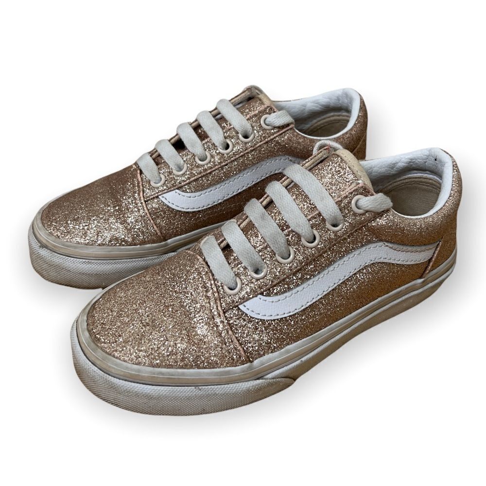 Vans Glitter Old Skool Sneakers Gold Size 1 Girls